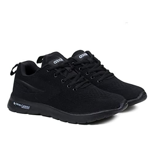 ASIAN Running Shoes for Men I Sport Shoes for Boys with Eva Sole for Extra Jump I Casual Shoes for Men Delta-21 Black,UK 8