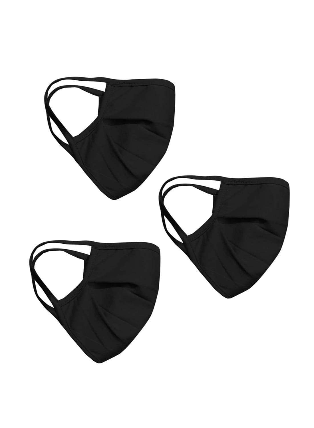 A.T.U.N. All Things Uber Nice Unisex Cotton Face Mask (Pack of 3) (AFCM Set BLK_Black_One Size)