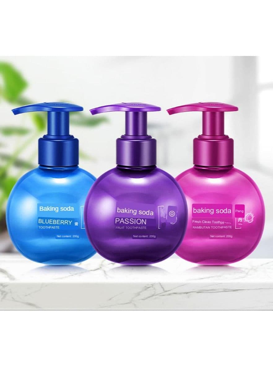 Toothpaste Teeth Whitening Cleansing Refresh Intensive Oral Hygiene Remove Stains Mouth Wash Press Bottle Dental Care Cream Random Colour