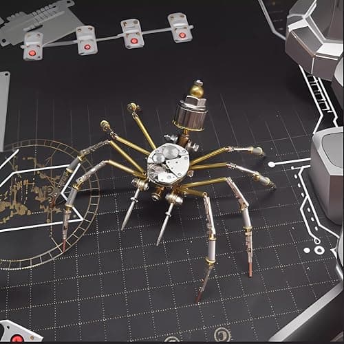 Mechanical Metal DIY 3D Spider Model Insect Brass Puzzle Assembly DIY Gift Craft Hobby for Men for Family and FriendsMechanical Spider