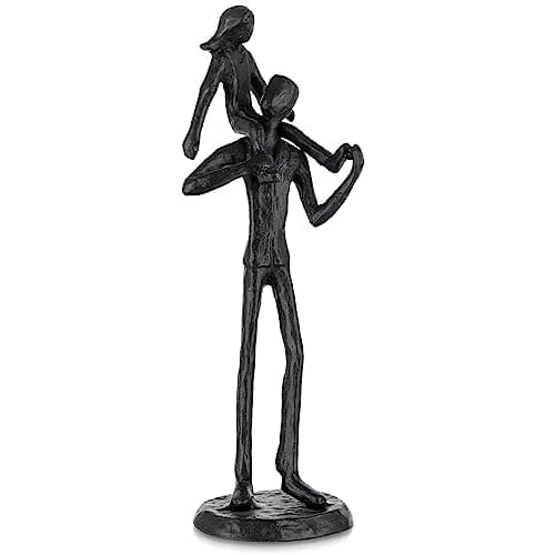 Sziqiqi Dad Gifts from Daughter: Dad Daughter Iron Figurine Father Daughter Decoration for Fathers Day Wedding Christmas Birthday Gifts Statue for Son Husband
