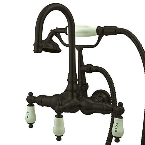 Elements of Design St. Louis DT0075CL Wall Mount Clawfoot Tub Filler with Hand Shower, Oil Rubbed Bronze