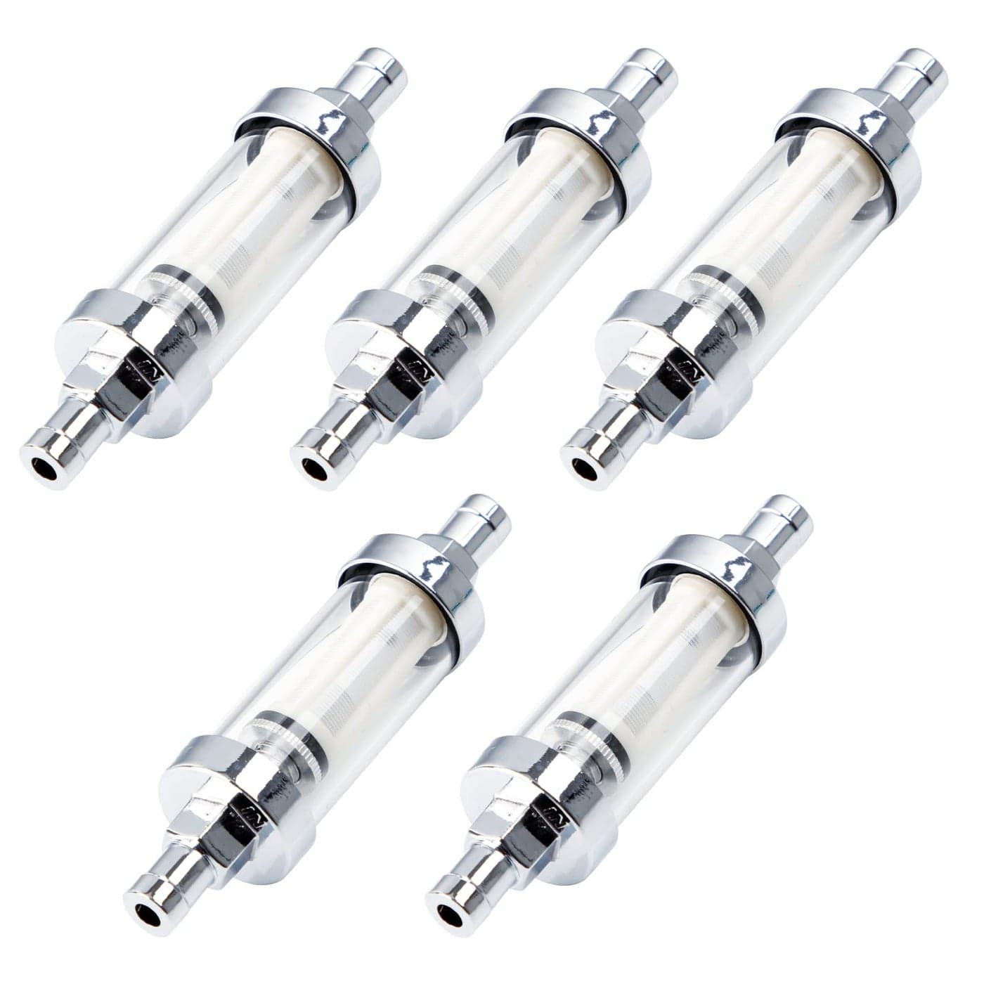 CarBole 9748 Universal 38 InletOutlet Fuel Pump Filter Clear View Glass5 Pcs