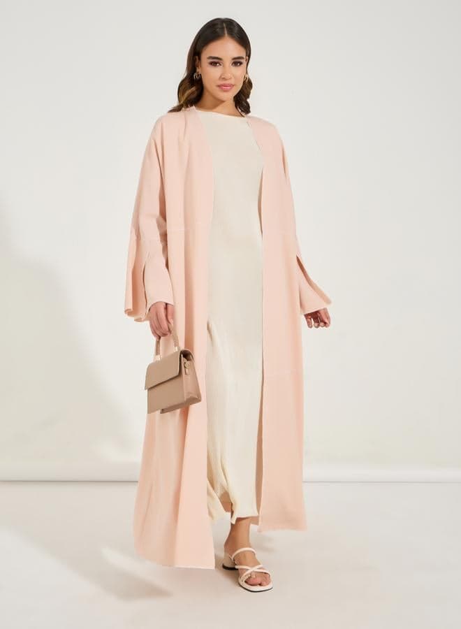 Styli Regular Fit Maxi Kimono with Contrast Stitch Detail
