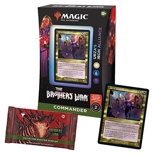 Magic The Gathering The Brothers War RetroFrame Commander Deck Urzas Iron Alliance WhiteBlueBlack Collector Booster Sample Pack