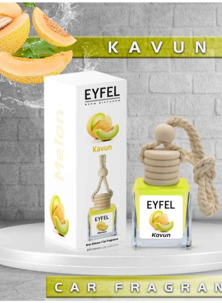 Eyfel Car Air Freshener, Melon Scent, 10ml, Yellow