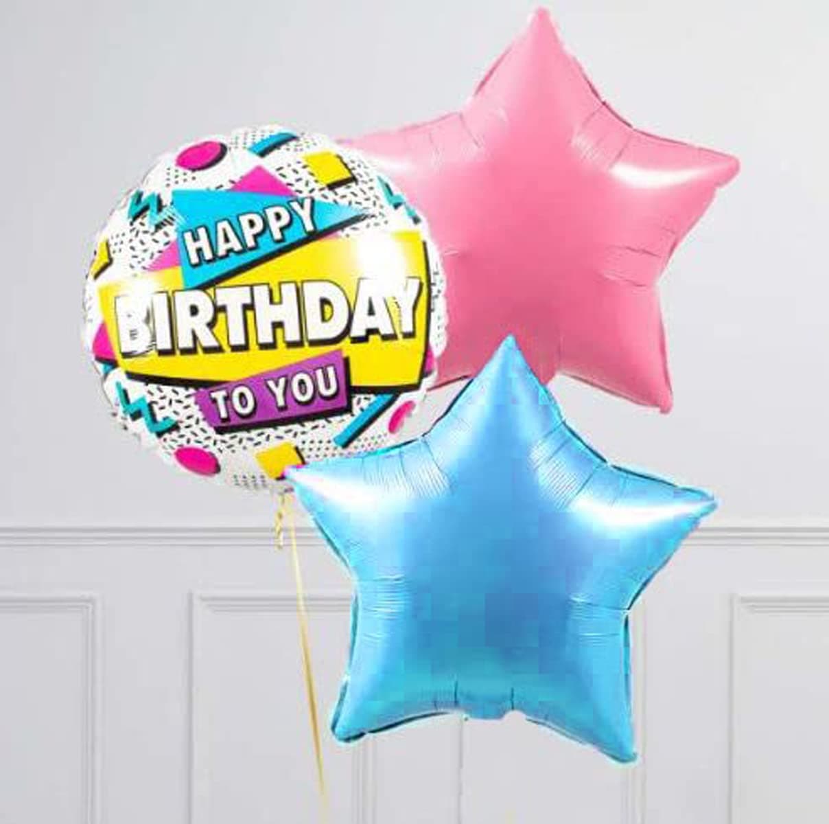 AMFIN® Happy Birthday To You Balloon/Happy Birthday Round Balloons/Happy Birthday Foil Round Balloon/Star Balloons For Birthday/Star Balloons For Decoration - Multi