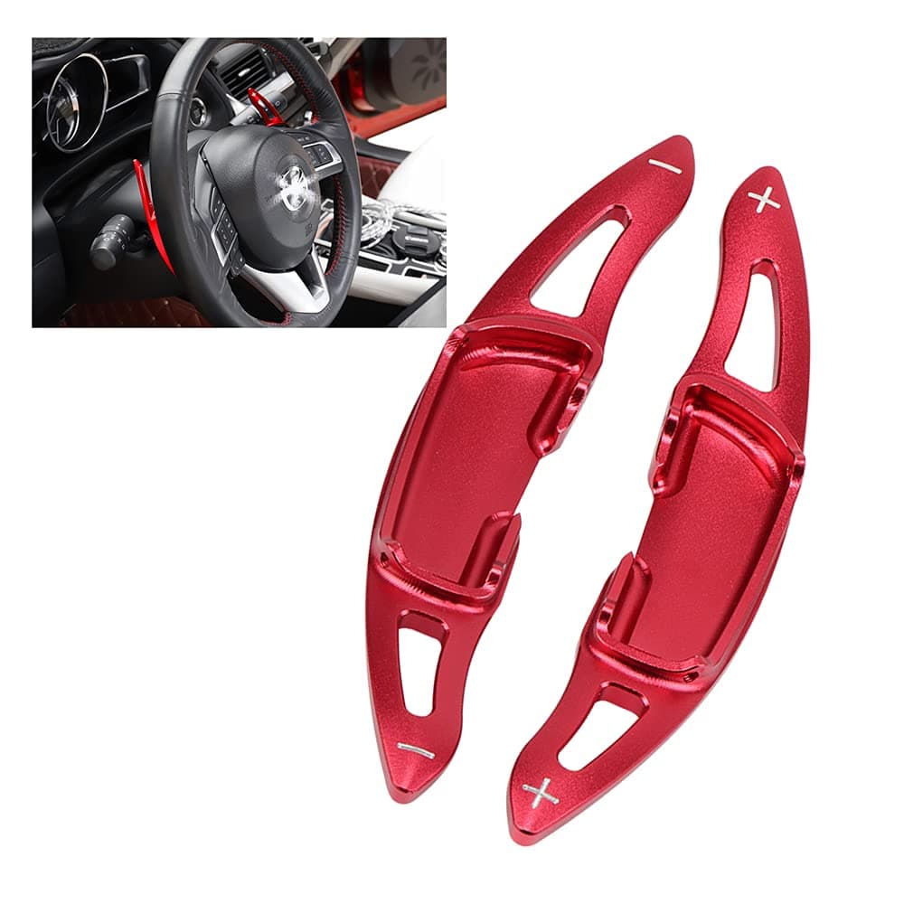 HIBEYO Sports Red Replacement for for Mazda 3 6 Axela Atenza CX9 CX3 CX5 MX5 Mazda3 Aluminium Alloy Shift Paddle CNC Billet Steering Wheel Shifter Paddlers Extension