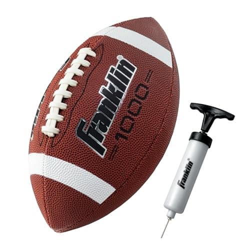 Franklin Sports Grip-Rite Junior Football — Fun Youth-Size Synthetic Leather Football for Kids’ Games