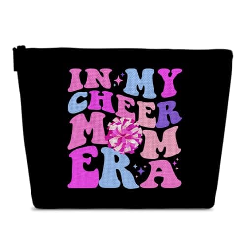 Cheer Mom Gifts Makeup Bag, Cheerleading Coach Appreciation Thank You Mother's Day Birthday Gifts For Women, Sister, Cosmetic Bag Pouch