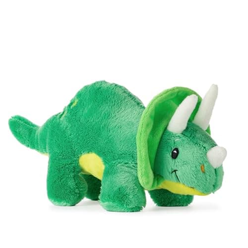The Petting Zoo Baby Triceratops Stuffed Animal Plushie Dinosaur Animals ZOOLOGEE Green Dinosaur Plush Toy 11 inches