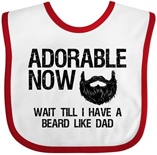inktastic Adorable NowWait Till I Have a Beard Like Dad Baby Bib White and Red 288b4
