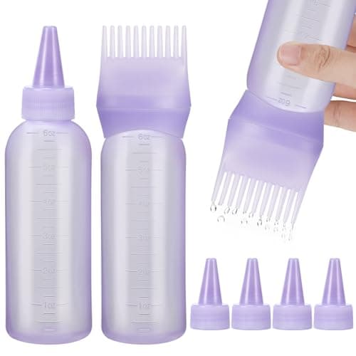 Pimoys Hair Oil Applicator Bottles Dye Brush for Women Scalp Hair Color Products Things with Root Comb Purple 2 Pack