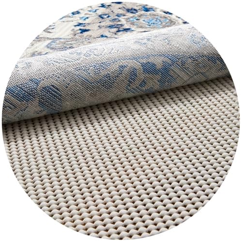 Veken 8 Ft Round Rug Pad Gripper for Hardwood Floors, Non Slip Circle Rug Pads for Area Rugs, Thick Rug Grippers for Tile Floors, Under Carpet Anti Skid Mat, Keep Your Rugs Safe and in Place