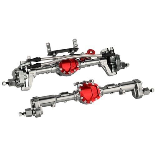 Pothyes CNC Anodized Complete Front Rear Portal Axle for 110 RC Crawler Car Axial SCX10 II Deadbolt 90046 90047 SCX10 90028 90027 Metal Upgrade Parts Titanium
