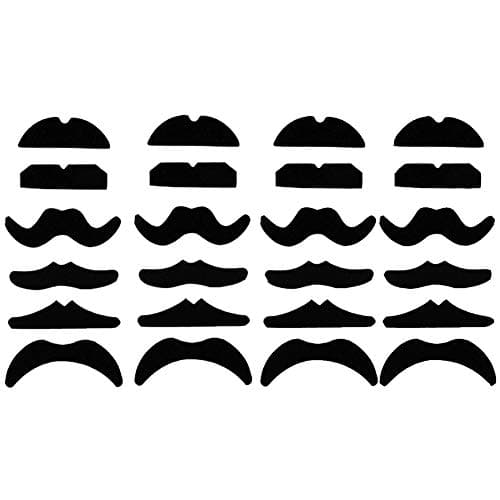 Haawooky 24 PCS Fake MustachesMustache PartyMustache for 100th Day of SchoolMasquerade Party and Performance Black