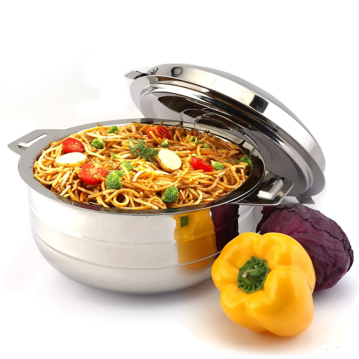 CELLO Lumina Stainless Steel Casserole 35 Litre SilverSolid