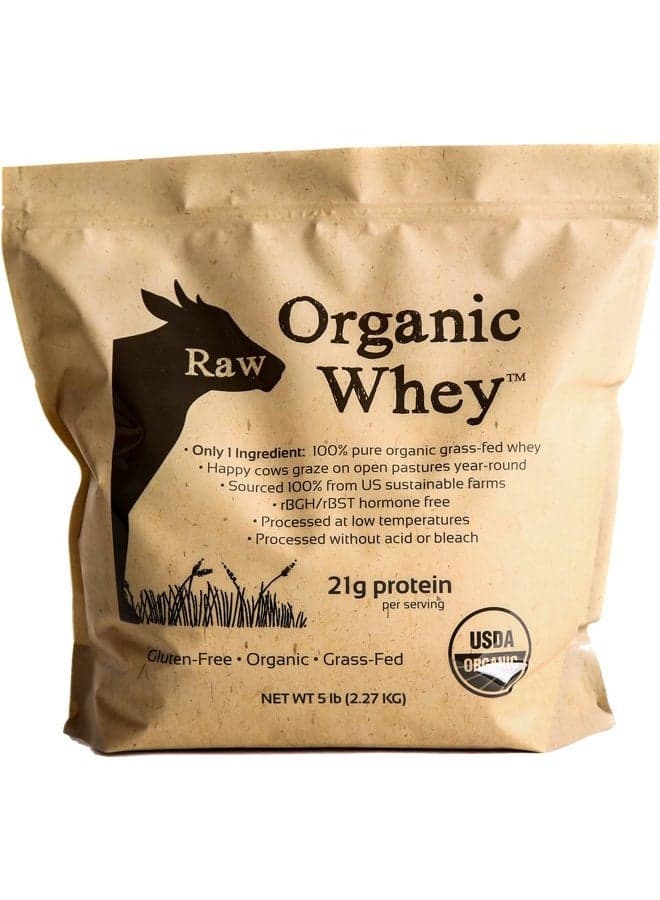 Protein Powder, Grass Fed, Happy Healthy Cows, Undenatured, Hormone Free, Non-GMO, Gluten Free, Unflavored, Unsweetened Protein, 5LB