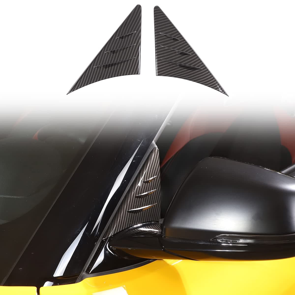 Fit for Toyota Supra GR A90 A91 MK5 20192022 2023 2024 2025 ABS Rearview Mirror Side Spoiler Trim Cover Stickers Channel The Car Air Reduce The Wind Noise Inside The CarMade of ABS 2PCS