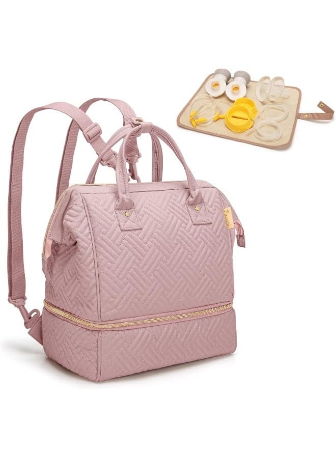 Fasrom Small Breast Pump Bag Backpack with Cooler Compatible with Medela and Elvie Pumps