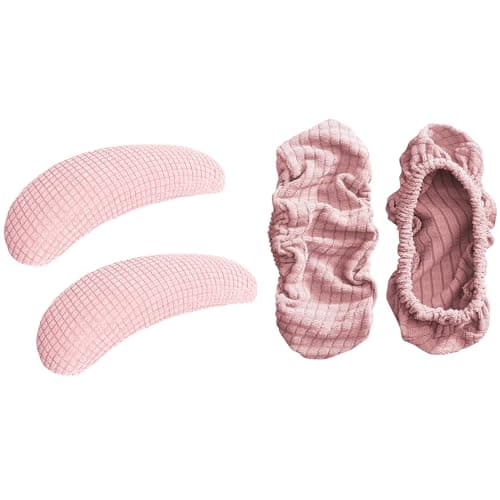 HOKIPO 210gsm Jacquard Water Repellent Armrest Covers for Office Chair (Elastic Style), 1 Pair, Pink (AR-5931-PNK)