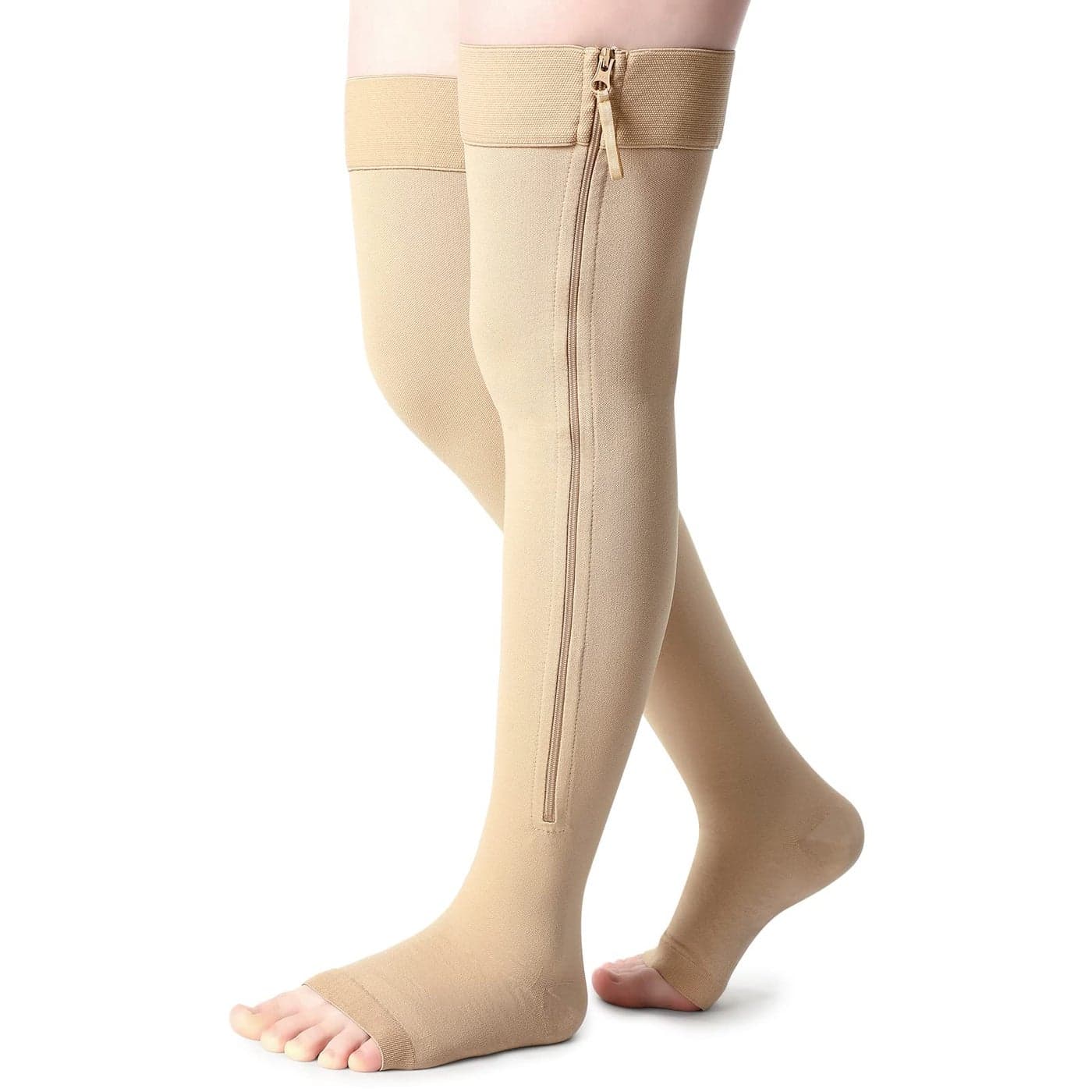 Newcotte Compression Socks with Zipper for Women Thigh High Compression Stockings 2030mmhg Support Socks for Women Men M