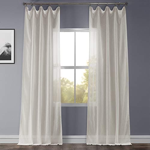 HPD Half Price Drapes Linen Sheer Curtains 96 Inches Long Linen Curtain for Bedroom & Living Room (1 Panel), 50W x 96L, Gardenia