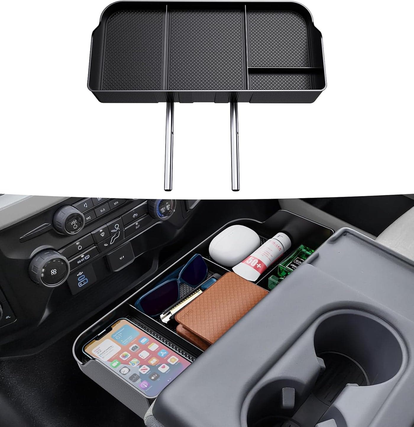 Center Console Organizer for 2011-2025 Ford F150 F250 F350 F450 F550 F650 - Jump Seat Only