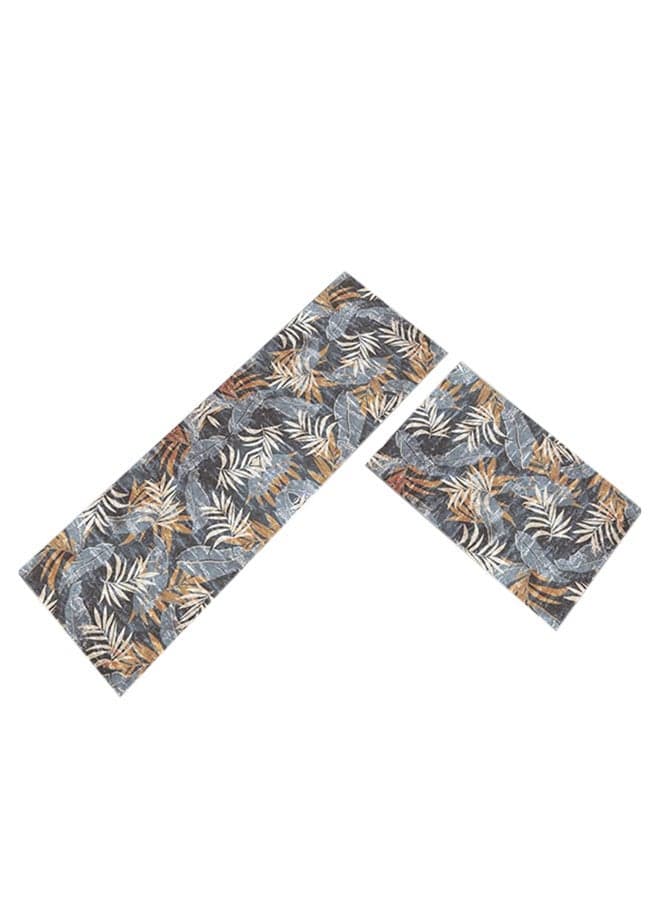 1-Piece Luxurious Modern Leaf Pattern Rectangular Anti-Slip Living Room Carpet Multicolour 40x60cm