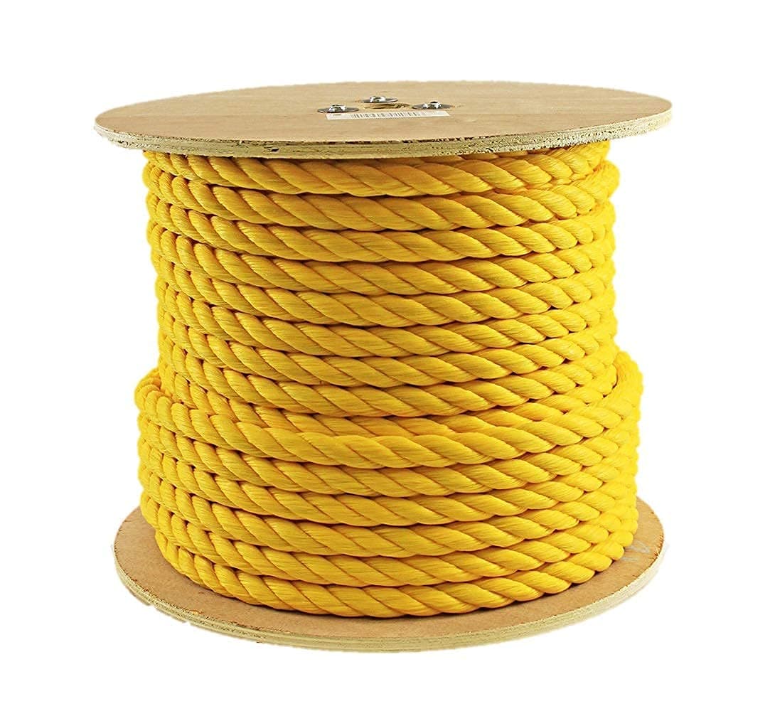BSPS Twisted Nylon Industrial Grade Multipurpose Weather Resistant Rope for Craft DIY Projects Yellow 10 mm X 10 Meters Model Nylon_PP11