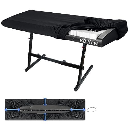88 Keys Piano Keyboard Dust Cover, Music Dirt Proof Stretchy Electronic Keyboard Cover With Durable Elastic & Cord Lock Must Have Piano Accessories