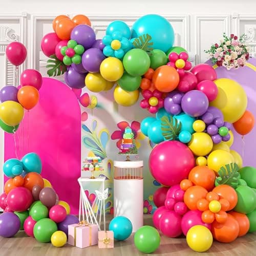 Balloon Arch Garland KitGreen Pink Blue Yellow Orange Balloons Assorted Colors Pastel Balloons For Girls Kids Magic Themed Birthday Baby Shower Wedding Graduation Party Decorations