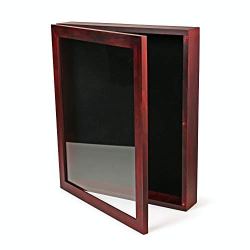 Forever Frames 12x15 Large Shadow Box Frame, Deep Display Case, Red, Picture Frame, Graduation Cap, Military , Wedding Wood Frame