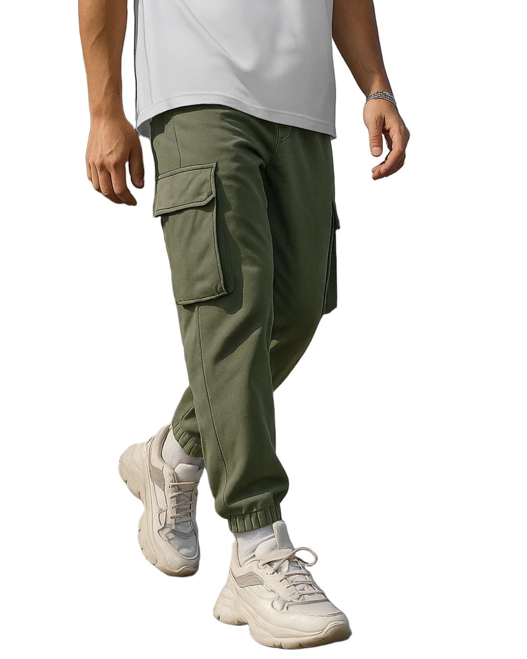 Bewakoof Air 1.0 Men's Solid Oversized Joggers_552881_Green_XL