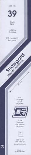 Showgard Strip Style Black Stamp Mounts Size 39 by Showgard