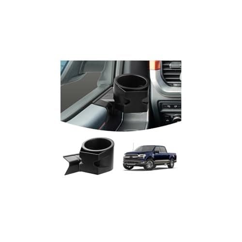 Karltys Car Door Cup Holder, F150 F250 F350 F450 F550 Extra Window Cup Holder Noiseless Anti-Slip with Card Slot, Interior Accessories for Ford F-150 2021-2025 2026 (Driver Side)