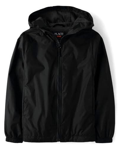 The Children's Place,Boys,Uniform Windbreaker Jacket,Onyx,Medium