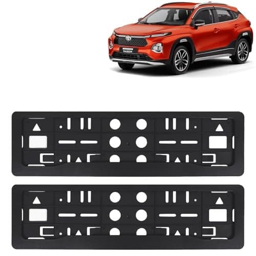 KINGSWAY® Taisor Car Number Plate Frames for All 2024 Onwards Models of Toyota Car Registration Plate Holders, Black Licence Plate Covers (Front and Rear), Universal Size 51.5 x 14.5 cm