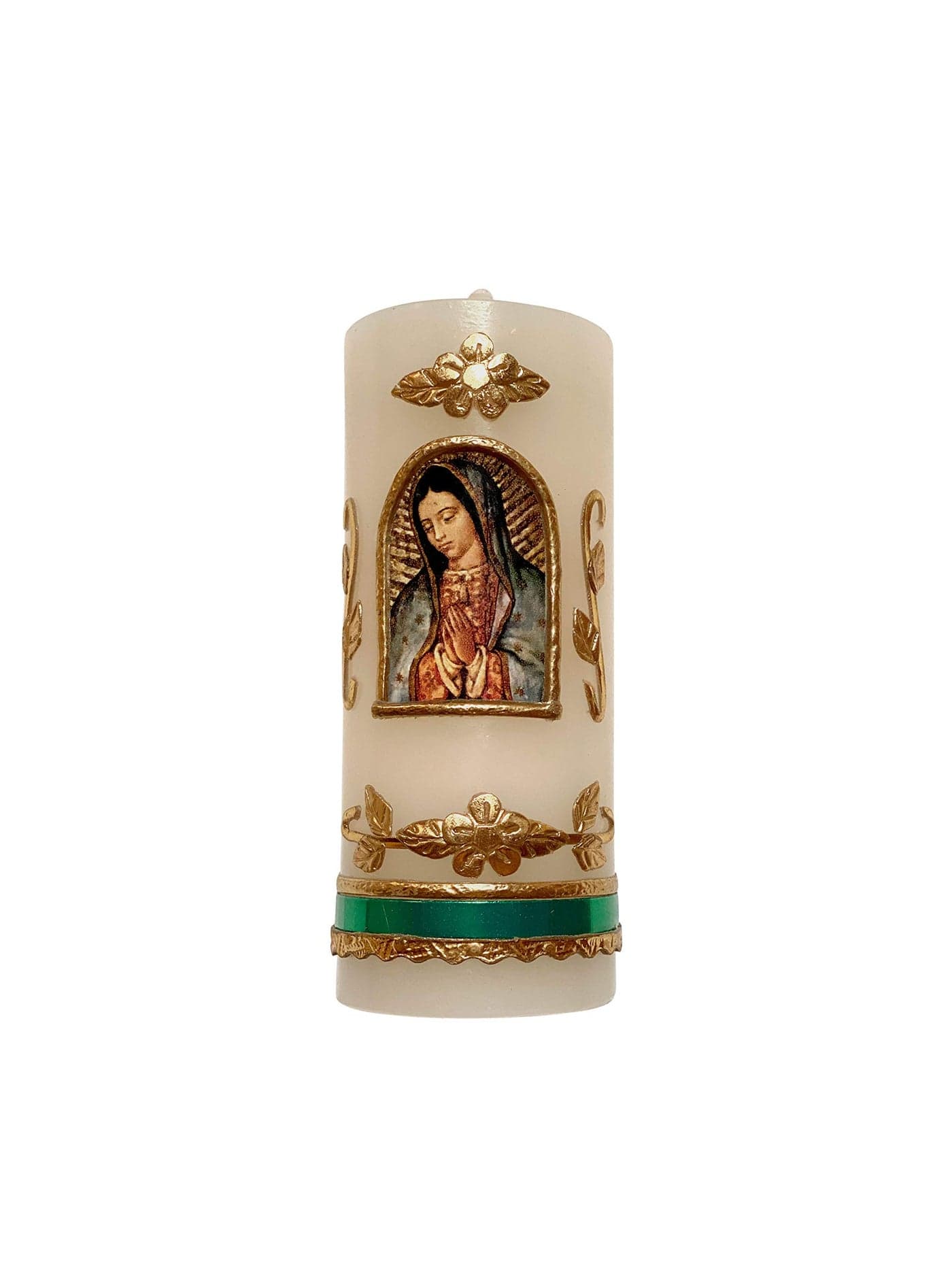 Small Our Lady of Guadalupe Made in Mexico Candle Cirio de la Virgen de Guadalupe Rezo Oracin