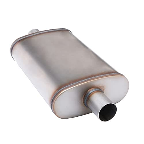 Floshine Universal Stainless Muffler Straight-Through Performance Muffler Exhaust FH1235 (center in | center out, 2")