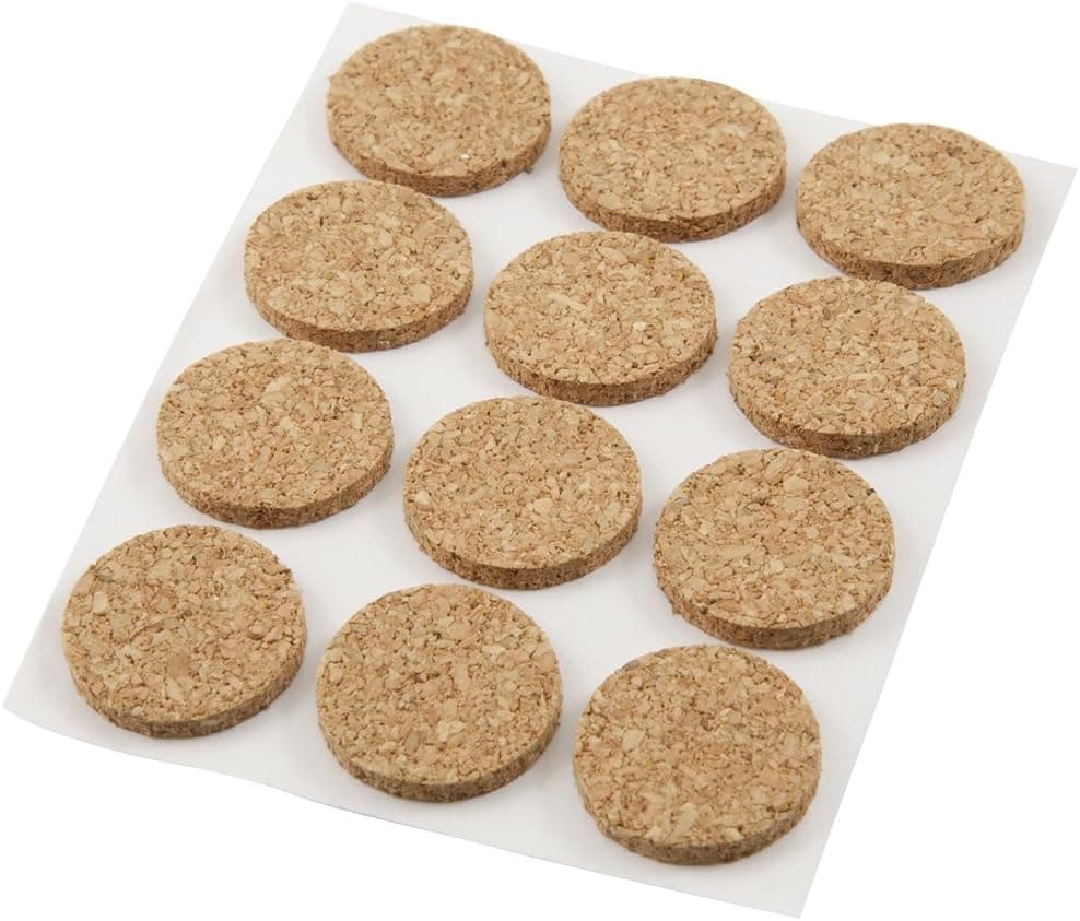 Soft Touch 4074095N 916 Round Tan Self Stick Cork Disks 12 Piece Set