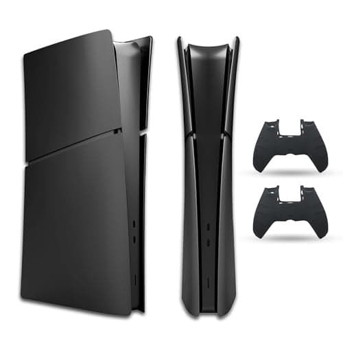 PEYANZ Faceplate Cover Compatible with PlayStation 5 Slim (Digital Edition) - Protective ABS Shell, Scratch-Resistant Matte Surface, Includes 2 Silicone Covers