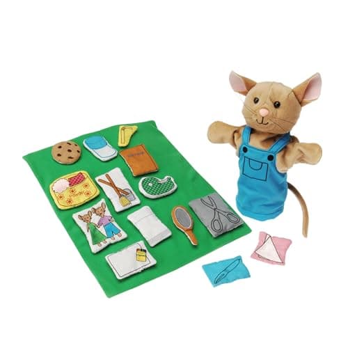 Constructive Playthings If You Give a Mouse a Cookie Plush Hand Puppet Set for Literacy and Visual Learning Toddler Toys for Kids 2 Years Up 16Pieces