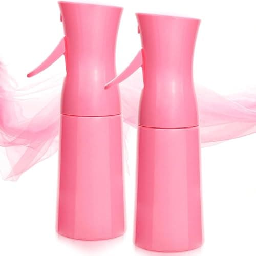 XSBAIHUO Empty Spray bottles, Spray Water Bottle Fine Mist Refillable, Continuous Spray Bottle for Hair, Skin Care, Planting, Showering Pets, Travel, Cleaning & Home (Pink 2Pack