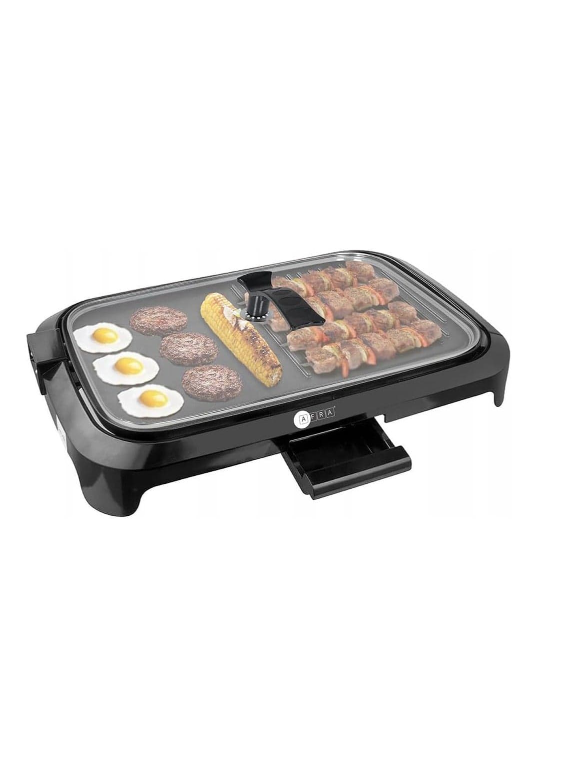 AFRA AFRA Electric Barbeque Grill 1600W Indoor and Outdoor Thermostat Control Overheat Protection Portable Emission-Free GMARK ESMA ROHS and CB Certified