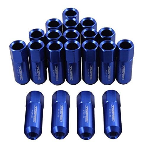 JDMSPEED Blue 60MM Aluminum Extended Tuner Lug Nuts Replacement for Wheel Rims M12X1.5 20PCS