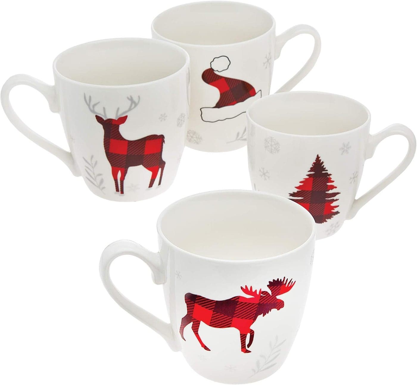 Godinger Holiday Decor Coffee Mugs Set Christmas Decorations 16 oz Set of 4