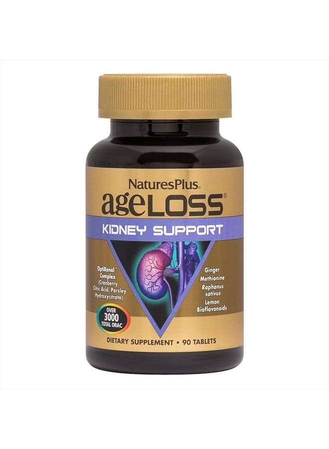AgeLoss Kidney Support - 90 Tablets - with Vitamin D3 & Magnesium - Vegetarian, Gluten Free - 30 Servings