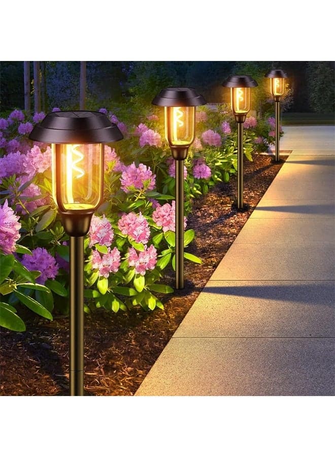 4 Packs Outdoor Solar Lights, Solar Garden Lights, Automatic Solar Lamp, Waterproof IP65 , Easy to Install,for Garden, Pathway, Patio, Walkway, Lawn Home
