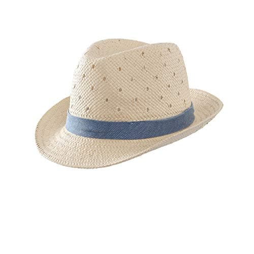 LLmoway Toddler Trilby Fedora Sun Hat for Boys Summer Beach Straw Hat Kids Breathable Safari Hat Denim